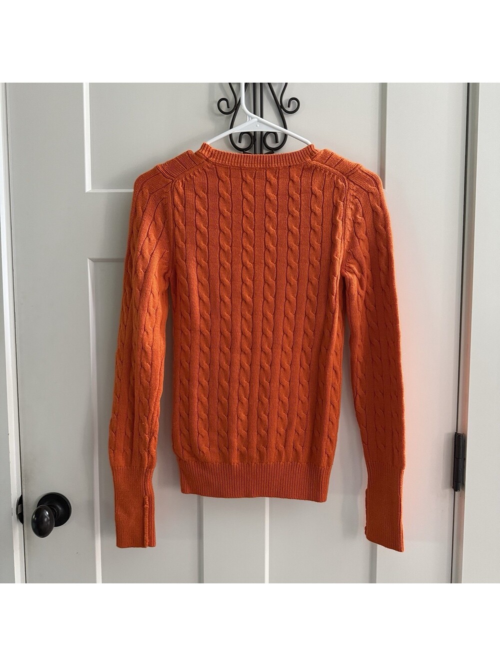 Gap Womens S Orange Cable Knit Crew Neck Long Sleeve Pullover Sweater - Picture 8 of 8